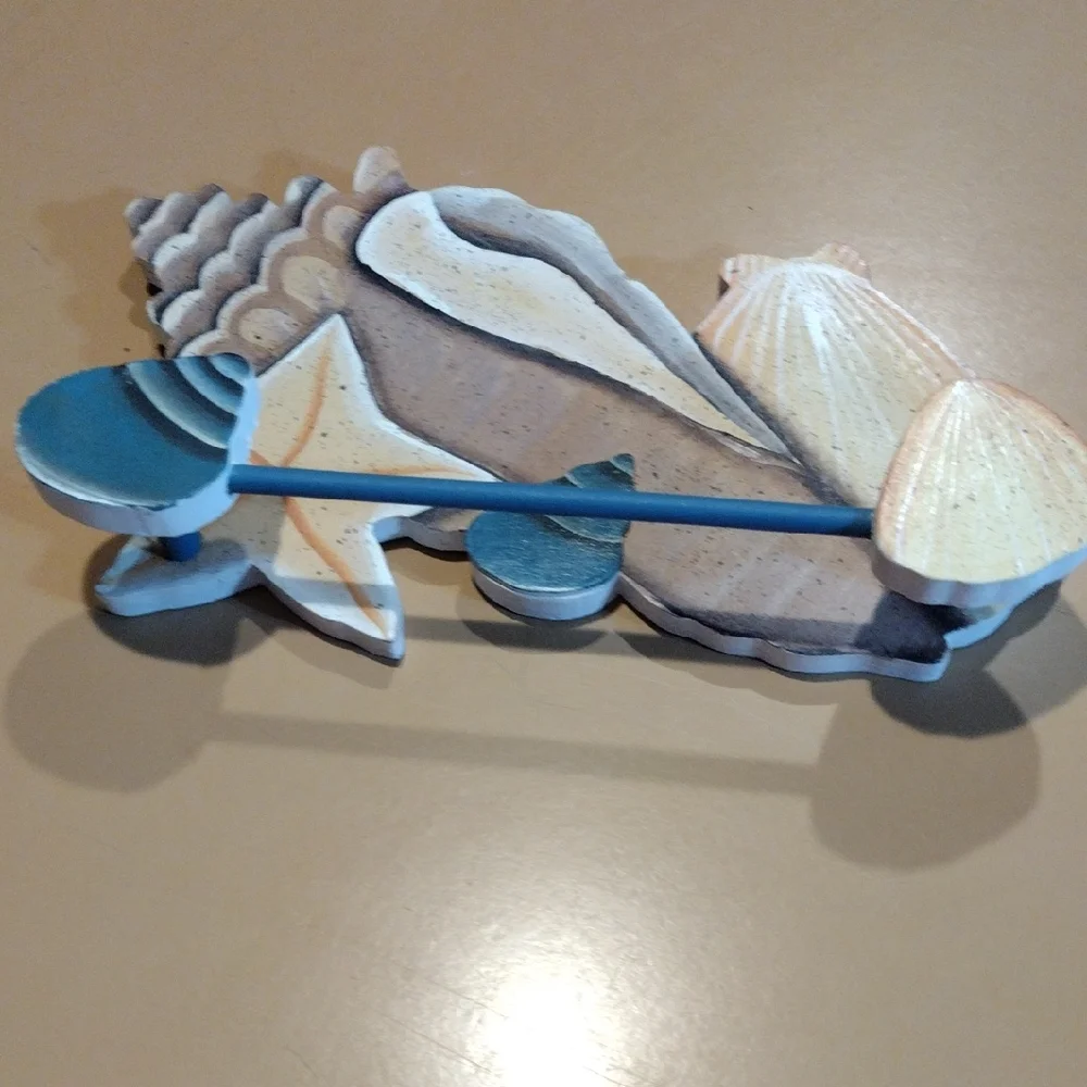 2 For 8 Dollars Sale, Coastal Seashell Wall Hook in Blue and Tan